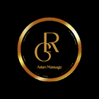 Picture of LOGO, Gold circle with large GR, for Grand Rapids and Gold letters for Asian Massage.